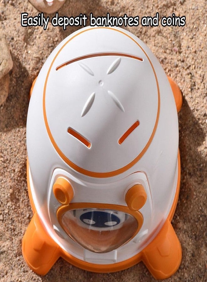 Sajani Creative Cartoon Design Money Bank, Money Saving Bank with Coin Slot, Plastic Piggy Bank for Boys & Girls (Pack of 1) (Astronaut Piggy Bank -Orange) - Image 5